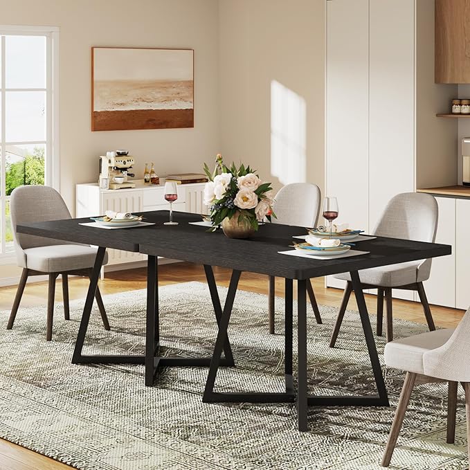 Tribesigns Square Dining Table for 2, 31.5" Industrial Dinner Table - Image 4
