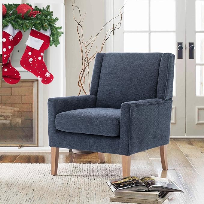 COLAMY Modern Wingback Living Room Chair, Upholstered Fabric Accent Armchair - Image 7