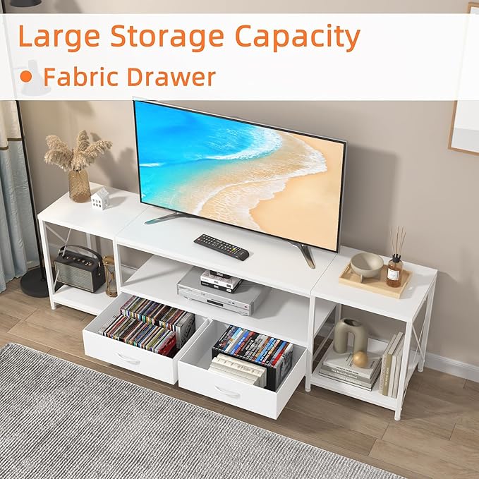 TV Stand with Fabric Drawers for 55 60 65 Inches TV - Image 3