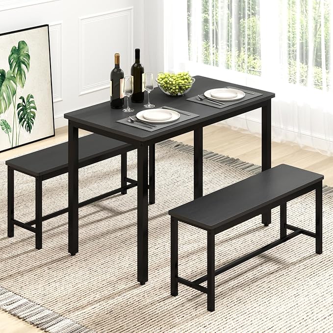 Rovibek 43" Dining Table Benches Set by Rovibek
