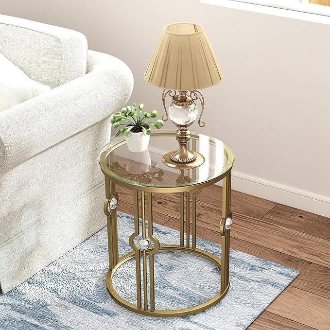 OIOG Glass Side Table Set of 2, Living Room End Table - Image 6
