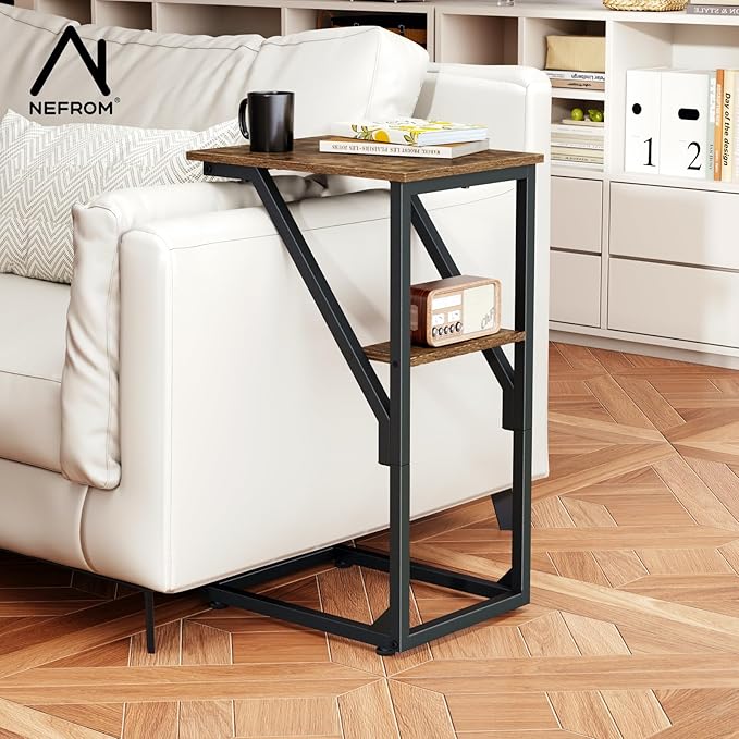 C-Shaped End Table, Small Side Table - Image 2