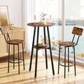 HOOBRO 3 Pieces Round Bar Height Table and Chairs Set, Round Dining Table Set by HOOBRO
