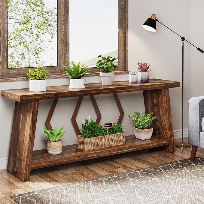 Tribesigns 70.86-Inch Farmhouse Console Table, Industrial Narrow Long Sofa - Image 6