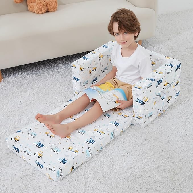 Viviland Kids Chairs for Toddler, 2-in-1 Soft Toddler Couch Fold Out, - Image 2