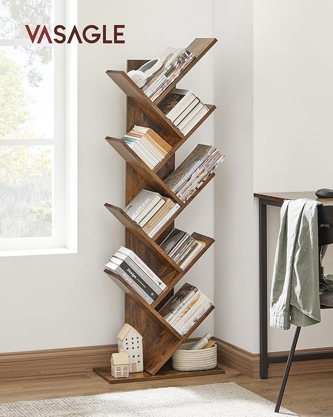 VASAGLE Bookshelf, Tree-Shaped Bookcase - Image 7