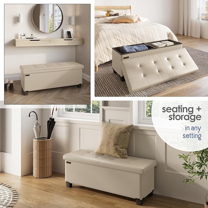 STORAGEBUD Storage Ottoman Bench - Image 4