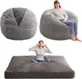Giant Bean Bag Chair Bed for Adults, Convertible Beanbag Folds from Lazy Chair by HIGOGOGO