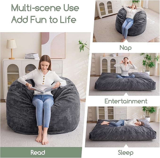 HIGOGOGO Giant Bean Bag Chair Bed - Image 4