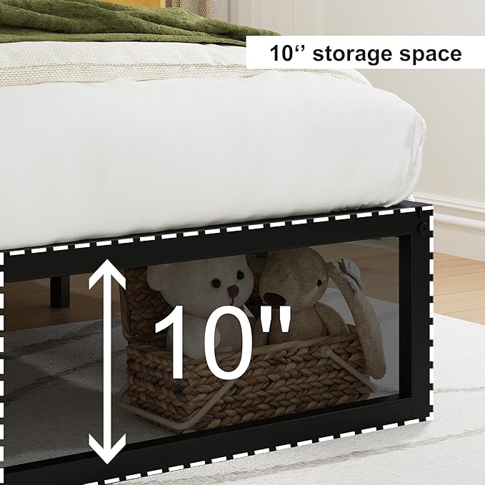 EMODA 12 Inch King Size Bed Frame No Box Spring Needed, Heavy Duty Metal - Image 5