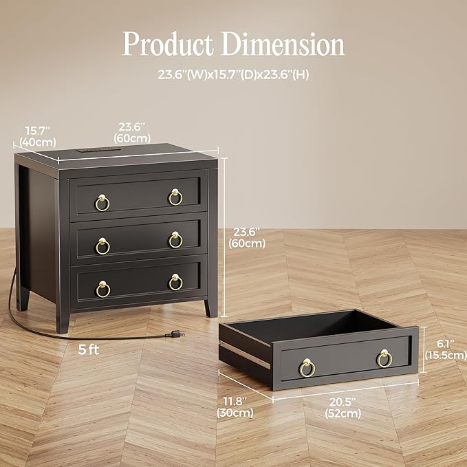Huuger 23.6 Inch Night Stand - Image 2