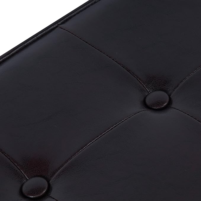HomePop Leatherette Tufted Square Storage Ottoman - Image 11