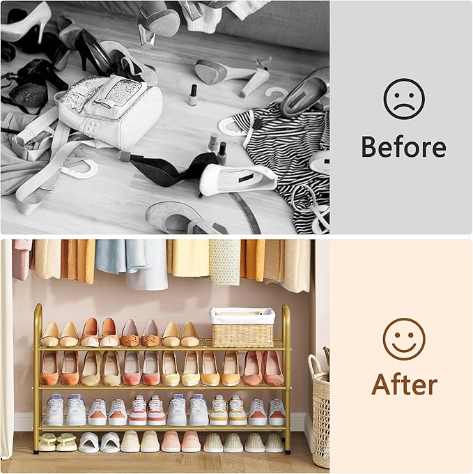 Hoctieon 3 Tier Mesh Style Shoe Rack, Entryway Shoe Shelf, Shoe Storage - Image 9