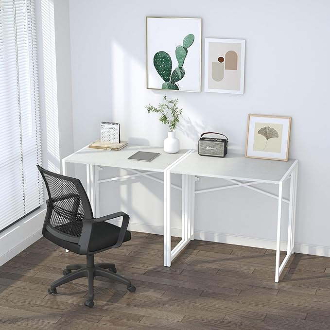 Small Folding Desk 32 inch, No Assembly Required Small Office Desk, Writing - Image 6