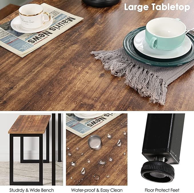 soges 3 PCS Dining Table Set for 4 - Image 6