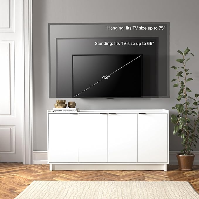Prepac Simply Modern 4 Door Console Table - Image 4