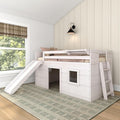 Max & Lily Loft Bed Twin Size, Solid Wood Low Loft Bed by MaxLily