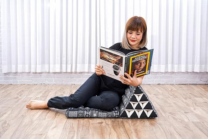 Leewadee 1-Fold Mat with Triangle Cushion – Comfortable TV Pillow, Foldable - Image 3