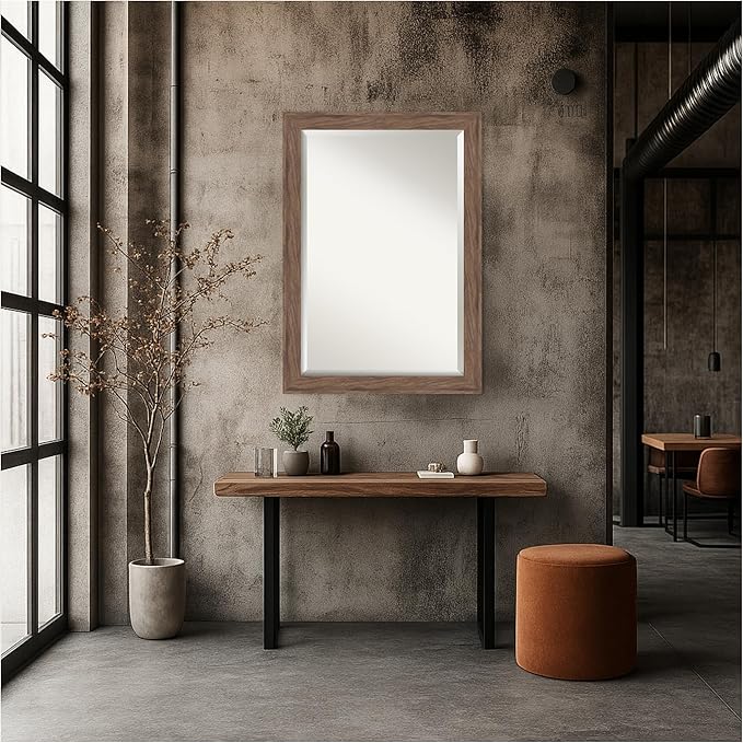 Amanti Art Brown Wall Mirror 29x41 Pia Medium Brown Rectangle Bathroom Mirror - Image 7