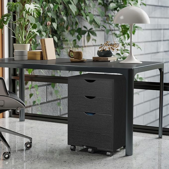 HollyHOME 3-Drawer Wood File Cabinet, Under Desk Cabinet - Image 8
