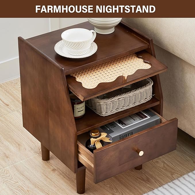 CozyDH Rattan Farmhouse Nightstand - Image 7