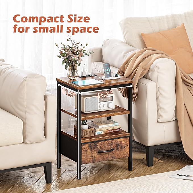 SUPERJARE Nightstand Set of 2, Bed Side Tables - Image 6