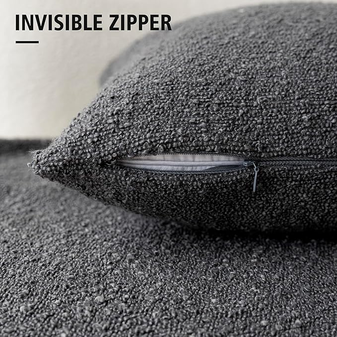 Foindtower Pack of 2, Decorative Textured Boucle Throw Pillow Covers Accent - Image 3