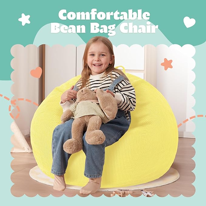 HABUTWAY 2 FT Bean Bag Chair, Giant Bean Bag Chairs, Big Bean Bags - Image 3