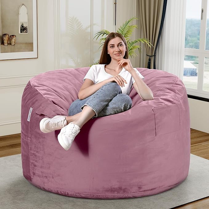 HABUTWAY Bean Bag Chair 3Ft Luxurious Velvet Ultra Soft Fur - Image 2