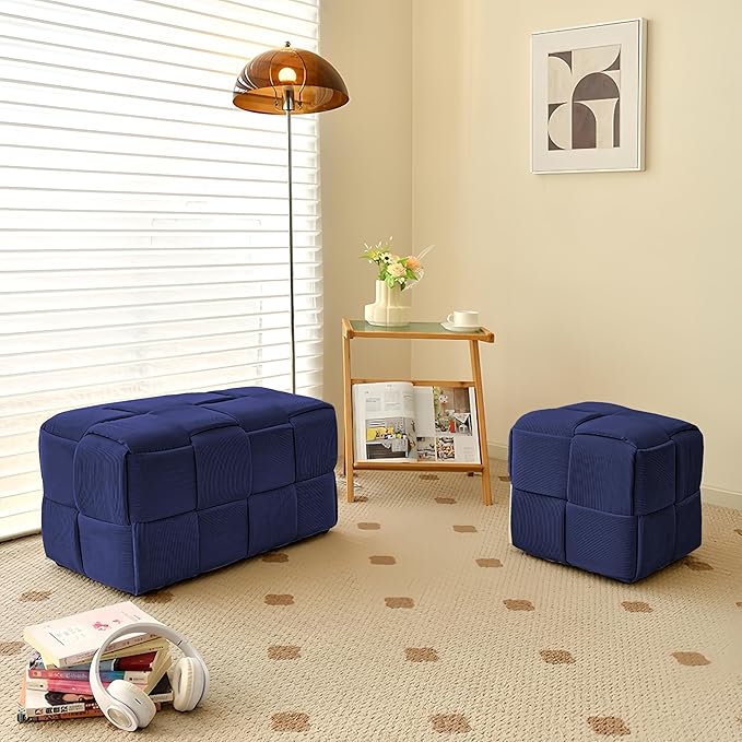 Ottoman Foot Rest Soft and Comfortable Ottoman Square Corduroy Woven Design - Image 6
