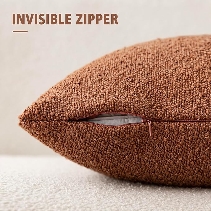 Foindtower Set of 2, Decorative Textured Boucle Throw Pillow Covers Accent - Image 3