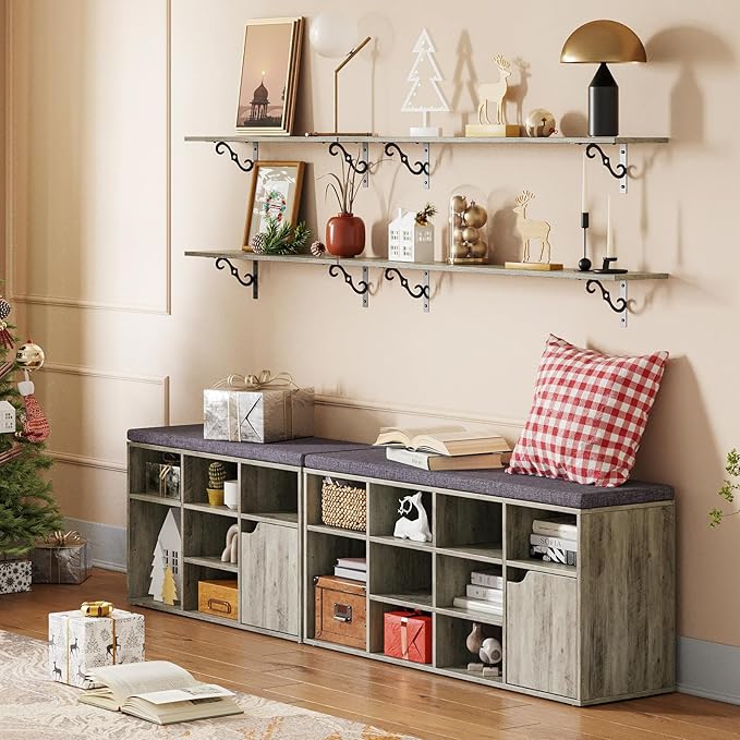 DINZI LVJ Long Wall Shelves, 39.4 Inch Large Floating Shelves Set of 2 - Image 7