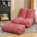 Bean Bag Chair with Ottoman, Comfy Bean Bag Sofa with Memory Foam, Lazy BeanBag by Cvortll