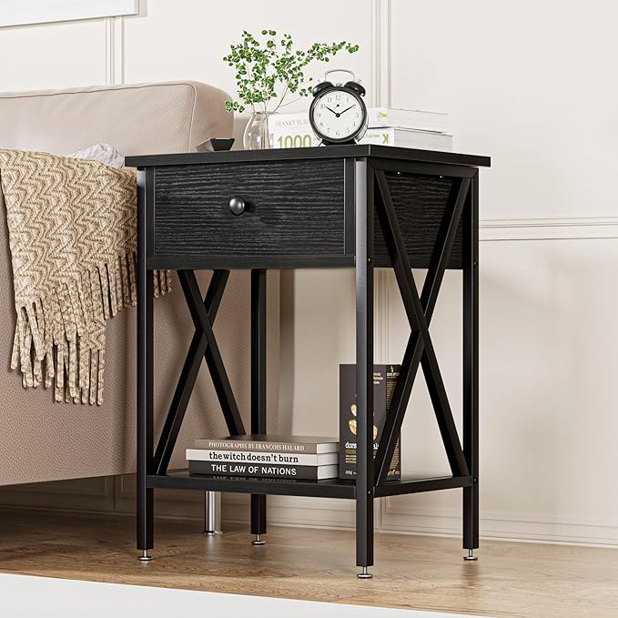 VECELO Nightstands Set of 2, Modern Bedside End Tables, Night Stands - Image 6