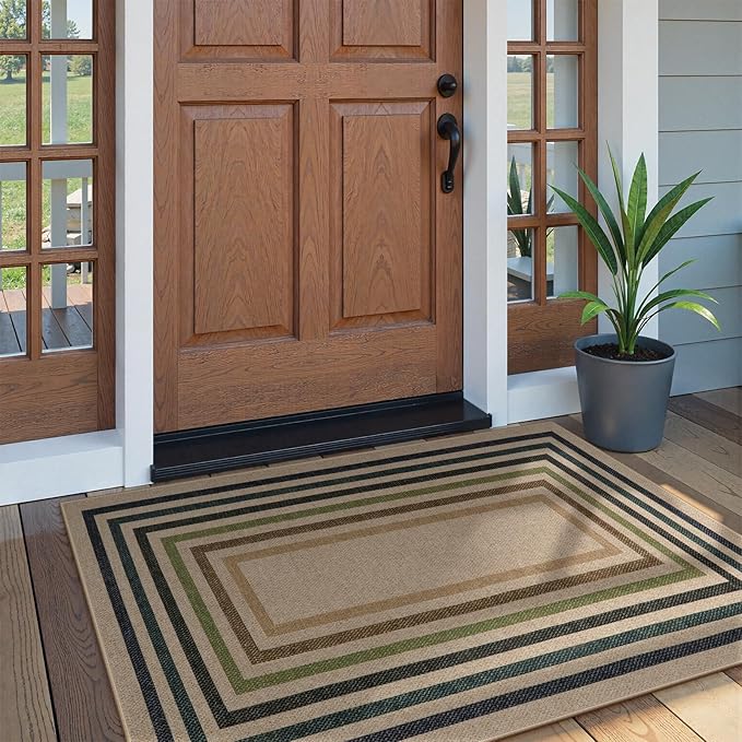 Lahome Modern Geometric Easy Jute Entryway Rug, 3x5 Washable Farmhouse Kitchen - Image 3