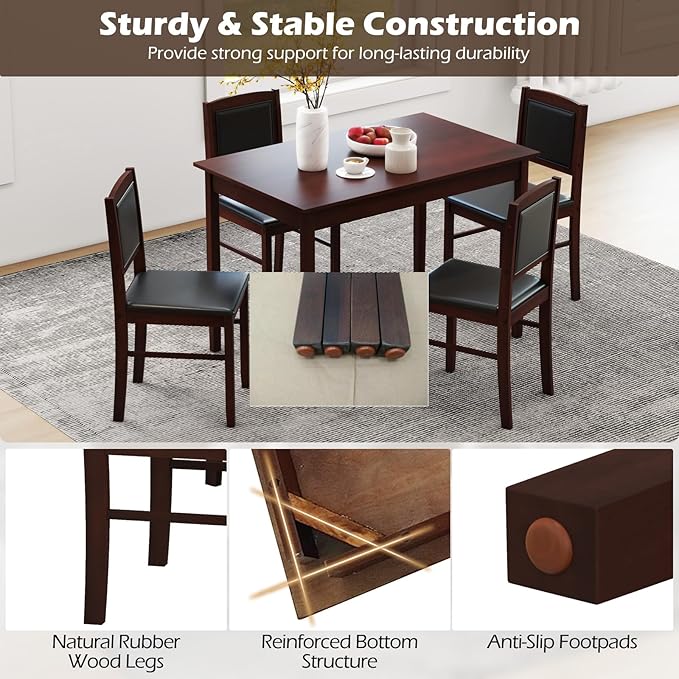 Giantex 5-Piece Dining Table Set - Image 2