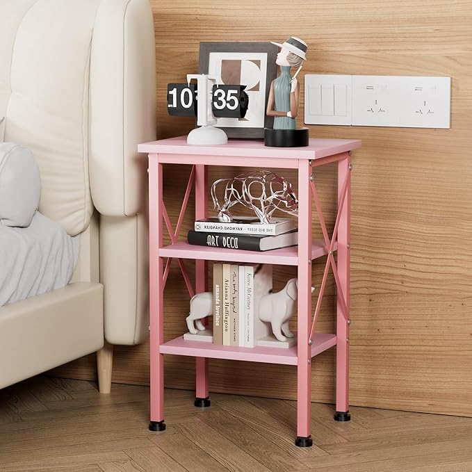 VECELO Modern Nightstands X-Design Side End Table Night Stand - Image 5