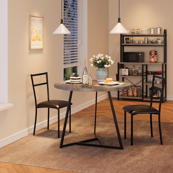 CABIHOME Dining Table Set for 2, Round Kitchen Table Set, Dining Table Set - Image 8