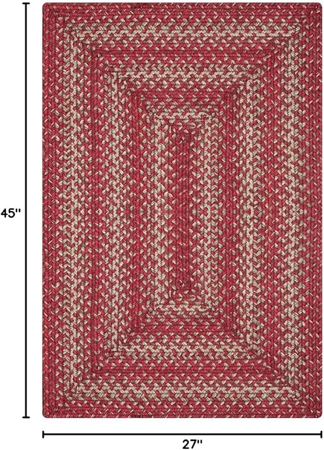 Homespice 27x45” Red Rect. Braided Rug. Apple Pie Red Jute Rug. Uses- Entryway - Image 2