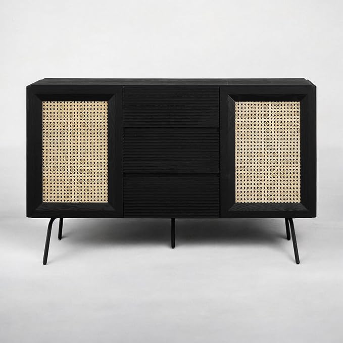 NTC MOSSIC Sideboard with 2 Doors and 3 Drawers, Buffet Cabinet with Natural - Image 8