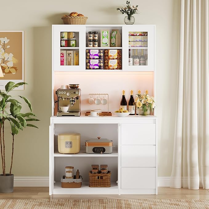 Garvee Kitchen Pantry Cabinet, Kitchen Storage Hutch - Image 5