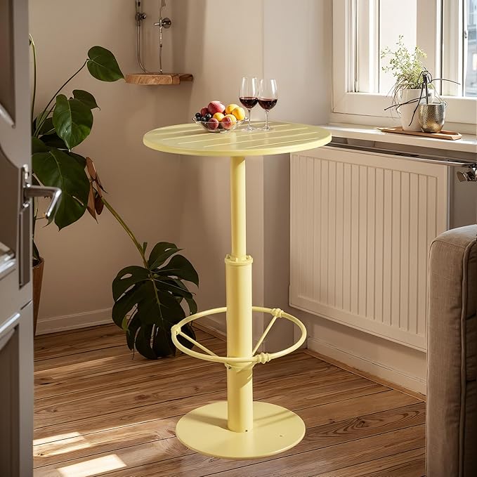 42" Tall Modern Industrial Bar Table-23.6" Dia Round Metal Top Standing Pub - Image 6