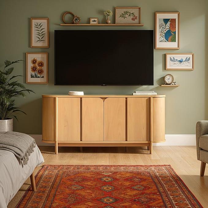 Walker Edison Ezra 70" Curved Sideboard Cabinet - Image 2