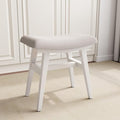 Solid Wood Small Vanity Stool, Compact Makeup Chair by Muwuele