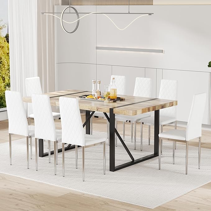 JT Modern Minimalist Dining Chair Fireproof Leather Sprayed Metal Pipe Diamond - Image 8