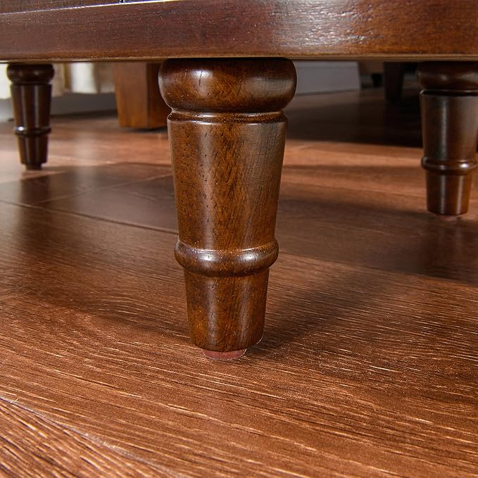 Wood End Table with 2 Drawers and Storage Shelf, Narrow Sofa Side Table - Image 9