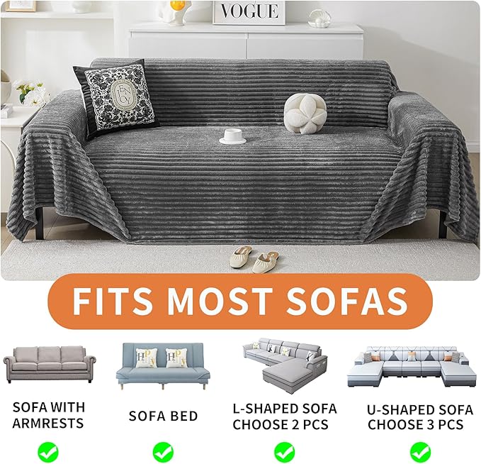 HAOMAIJIA Faux Fur Sofa Covers Couch Covers - Image 6