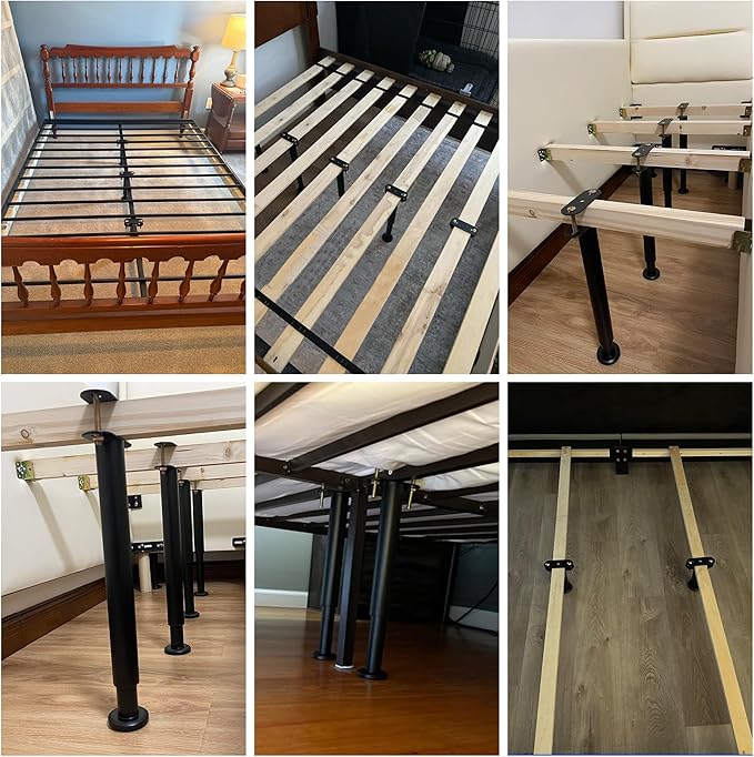 2 Pcs Adjustable Bed Frame Center Support Legs, Heavy Duty Cold Rolled Steel - Image 4