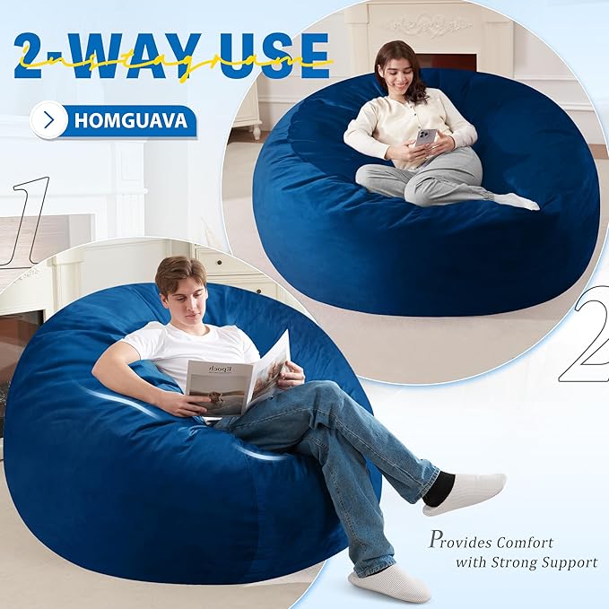 Homguava 6FT Bean Bag Chair Giant BeanBag - Image 7