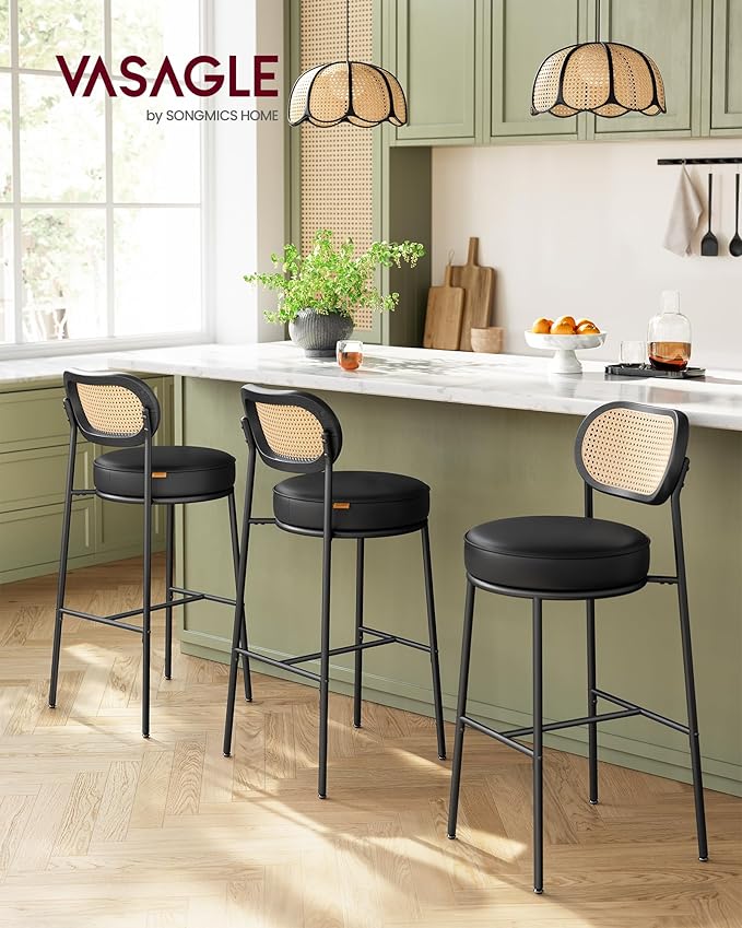 VASAGLE Bar Stools Set of 2, Bar Height Stools - Image 3